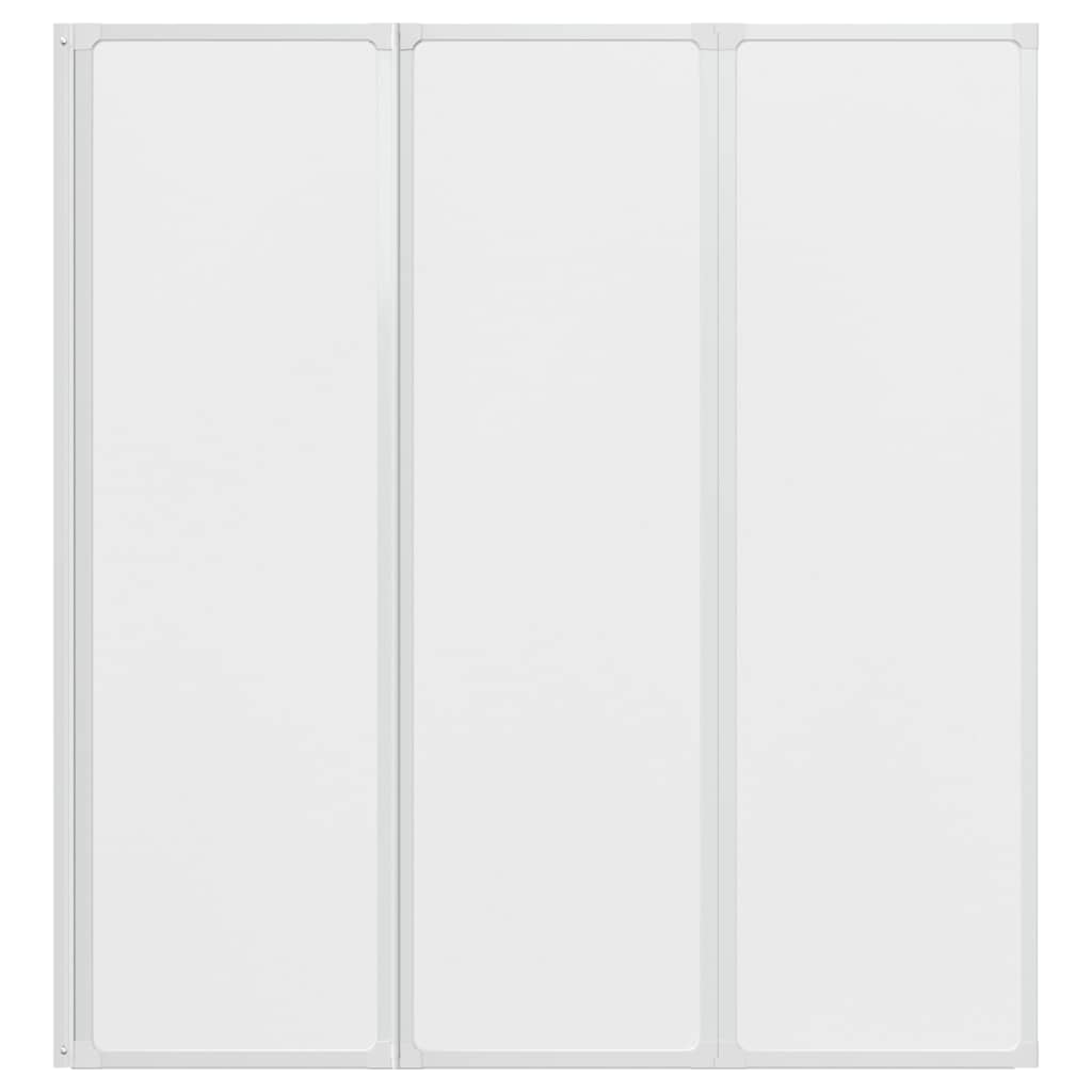Badekaravskjerming 141 x 132 cm 3 Sammenleggbare Paneler
