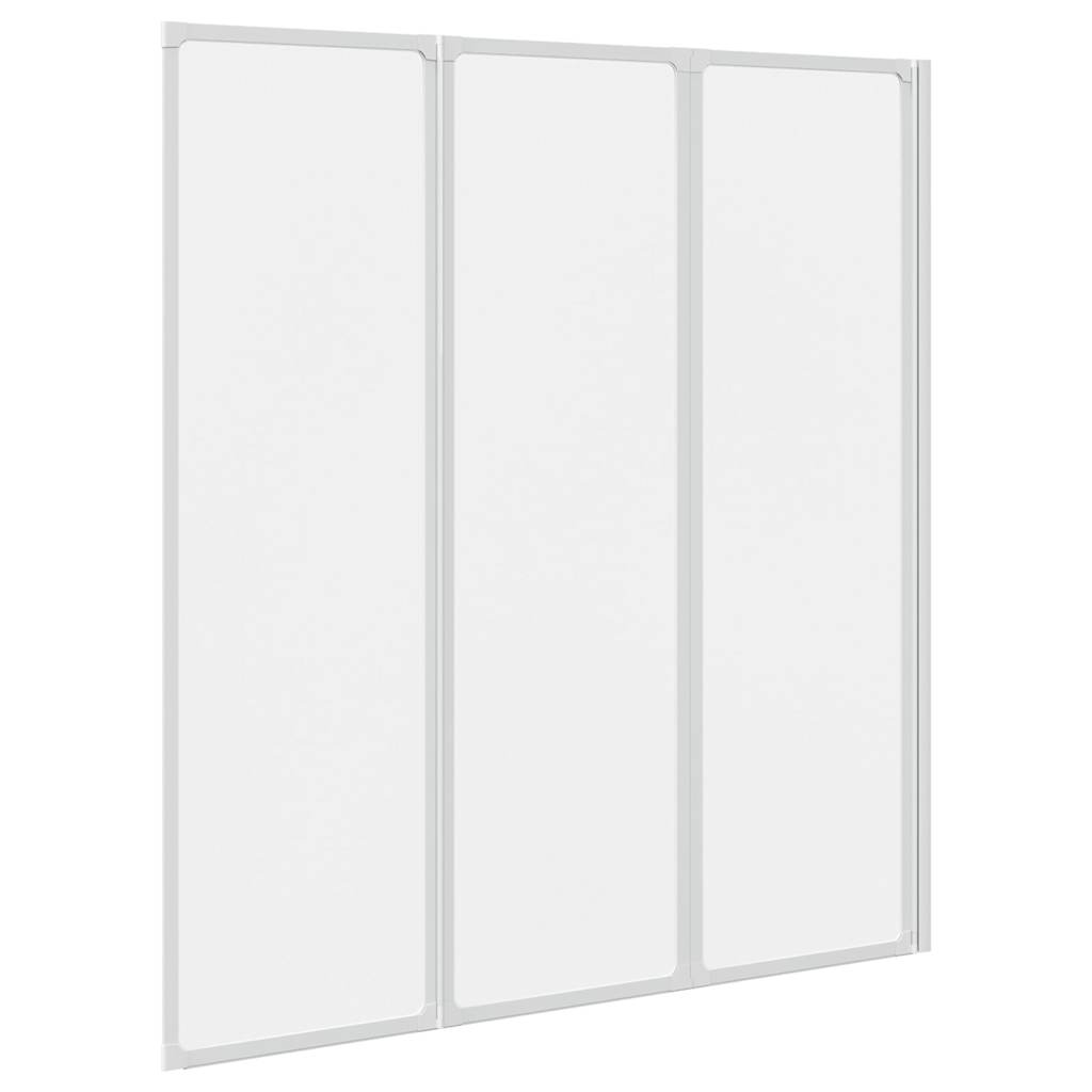 Badekaravskjerming 141 x 132 cm 3 Sammenleggbare Paneler