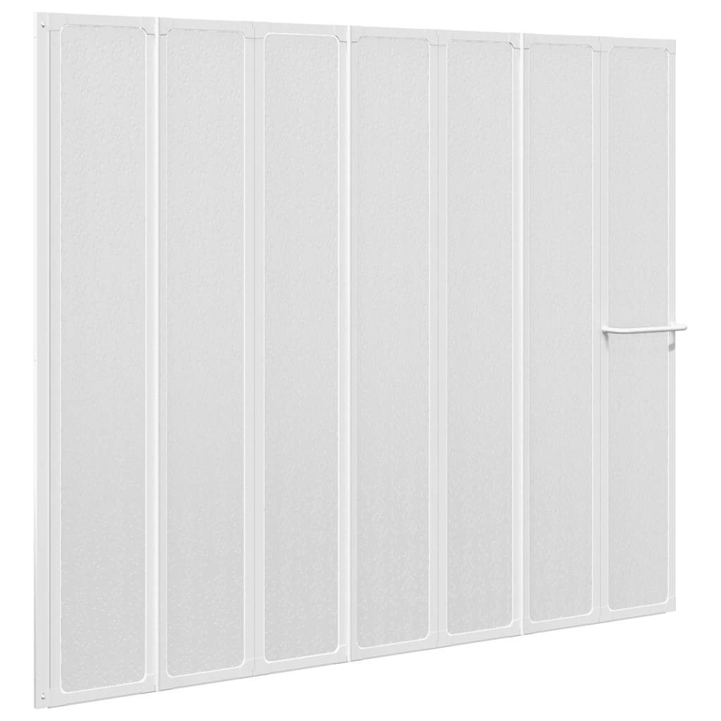 Badekarskjerm 140 x 168 cm 7 paneler sammenleggbare + håndklehylle