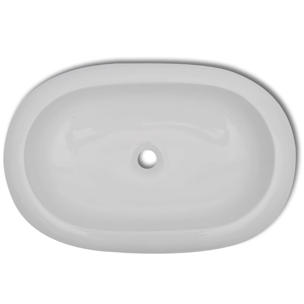 Luksus Keramisk Vask Oval Hvit 63 x 42 cm