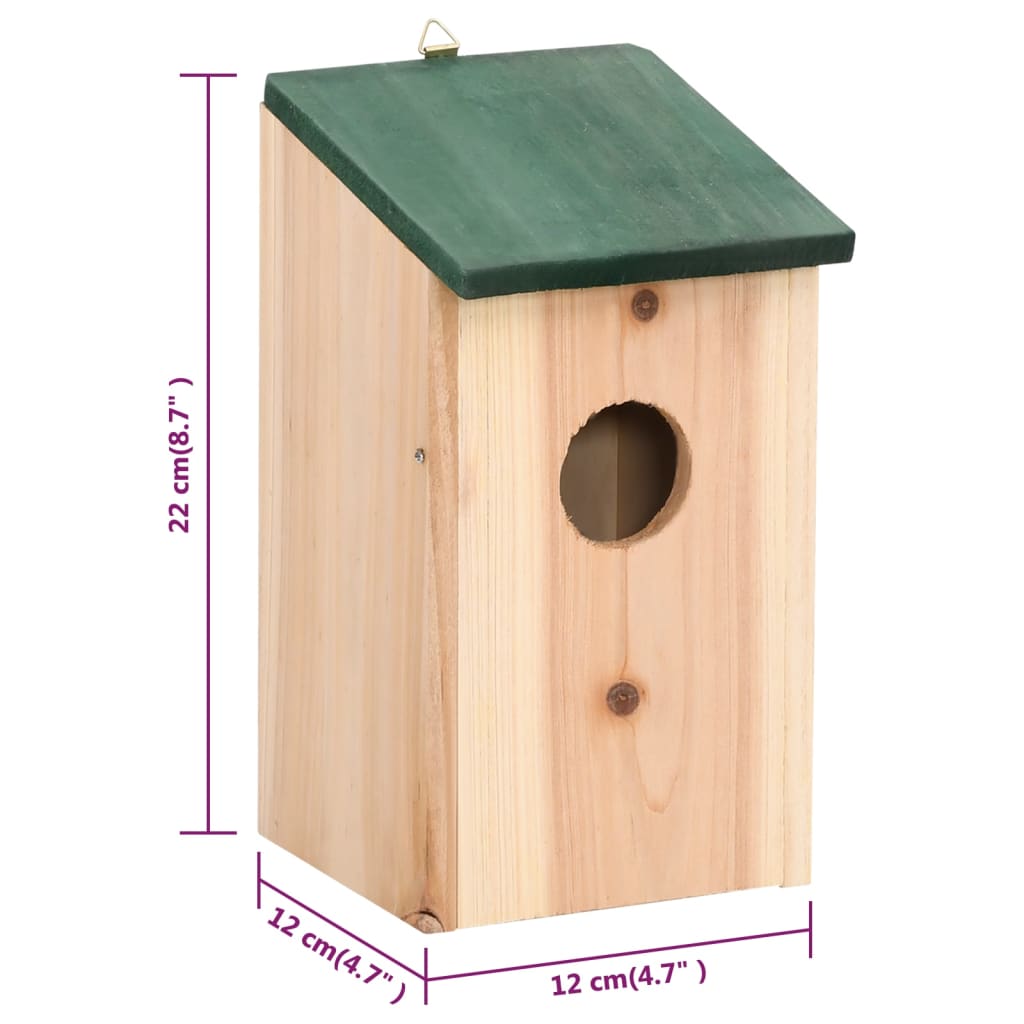 Fuglehus 4 stk tre 12x12x22 cm vidaXL