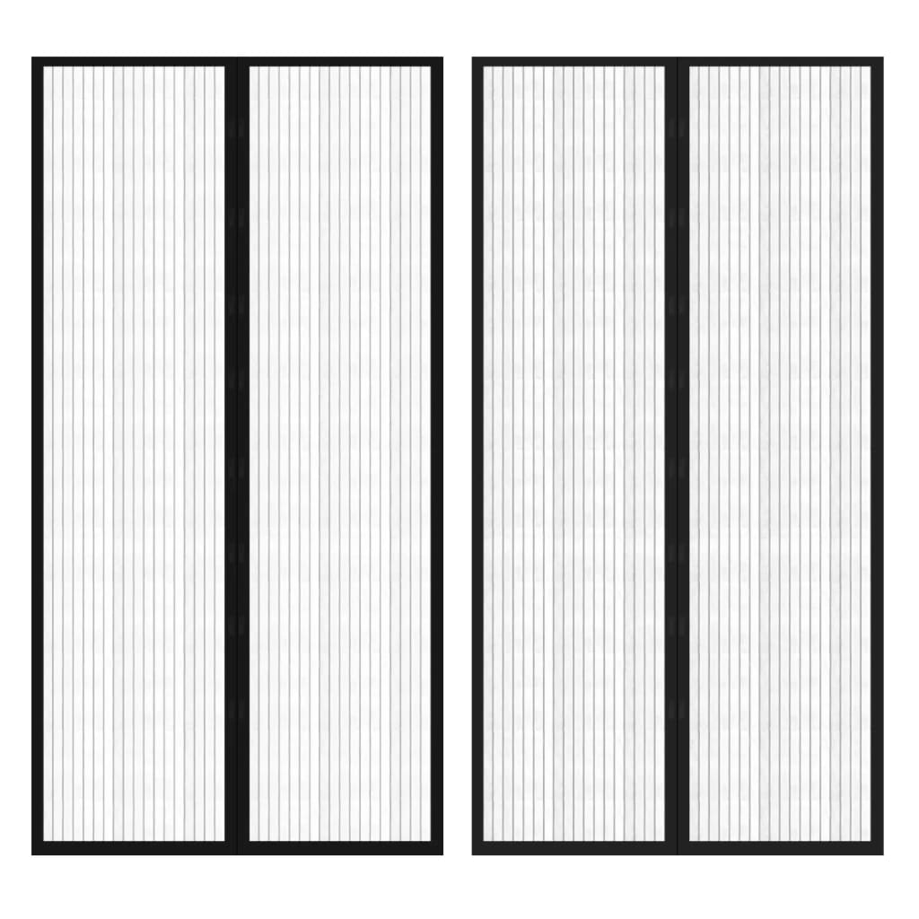 Insekt dørforheng 210 x 100 cm 2 stk magnet svart