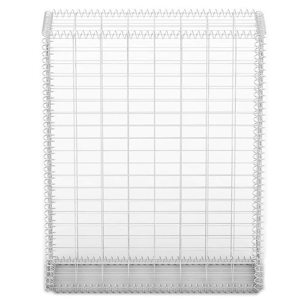 Gabionkurv med lokk galvanisert tråd 100 x 80 x 30 cm