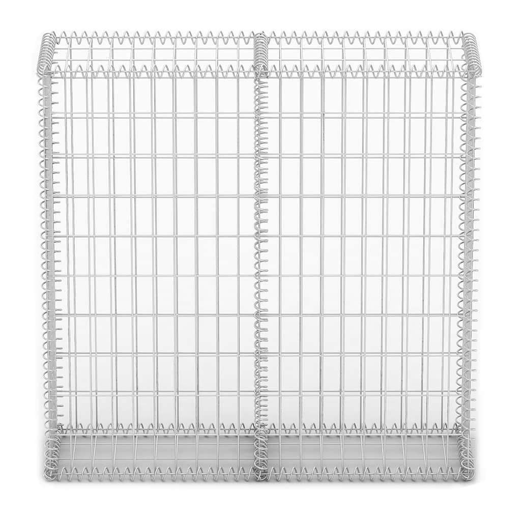 Gabionkurv med lokk galvanisert stål 100x100x30 cm