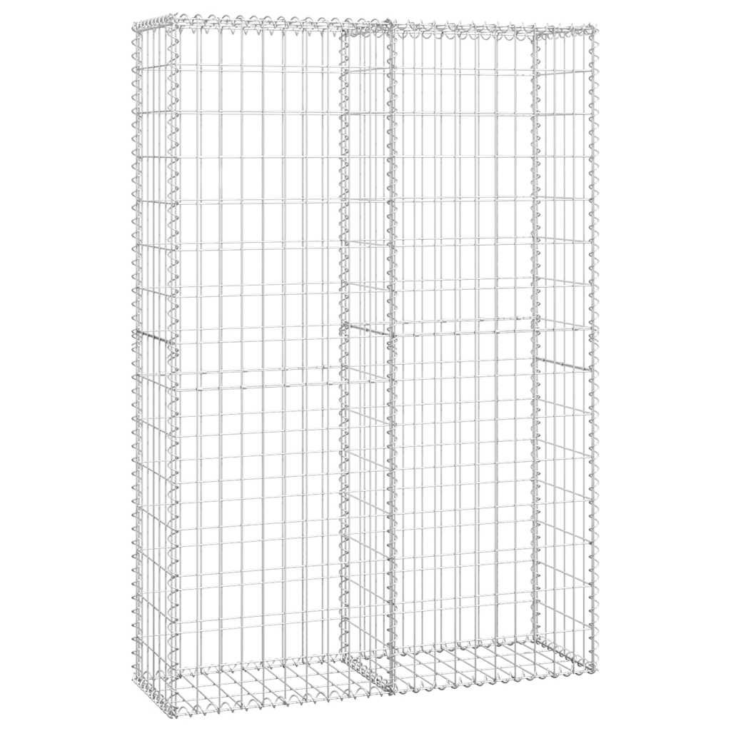 Gabionkurv med lokk galvanisert tråd 150 x 100 x 30 cm