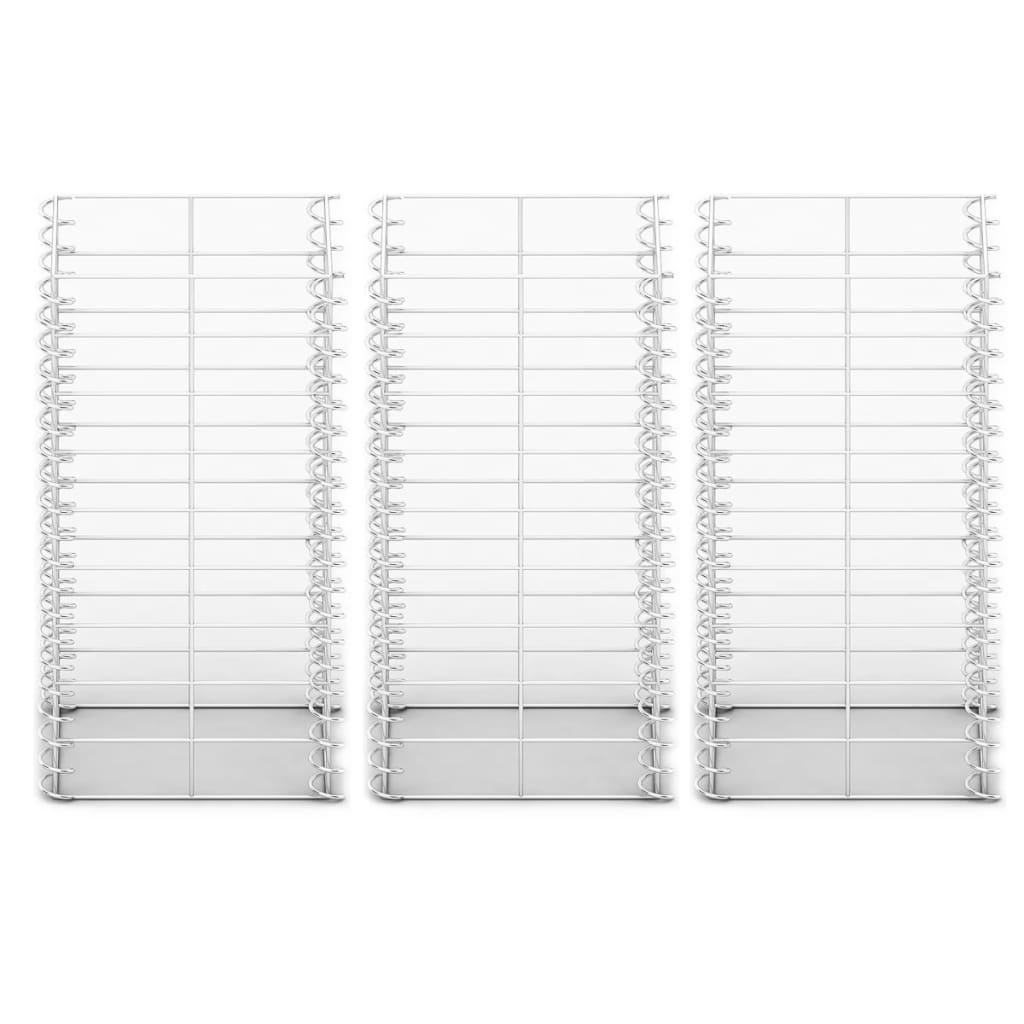 Gabionsett 3 stk galvanisert tråd 25 x 25 x 50 cm