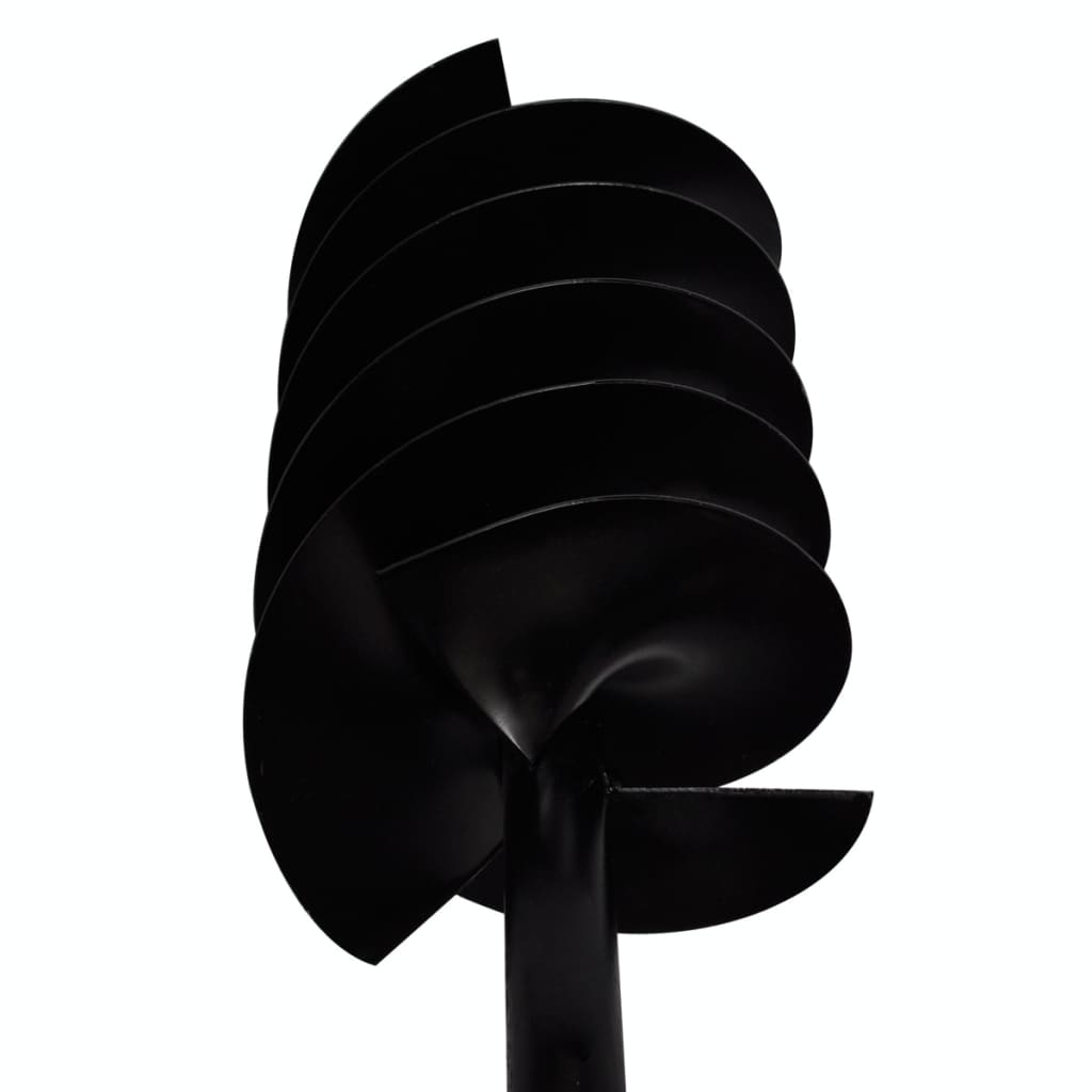 Jordbor med håndtak 180 mm tre spiraler svart stål