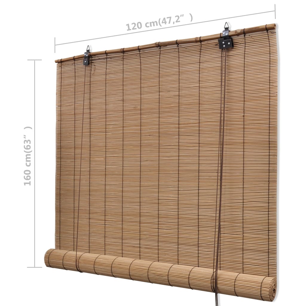 Rullegardiner brun bambus 120 x 160 cm