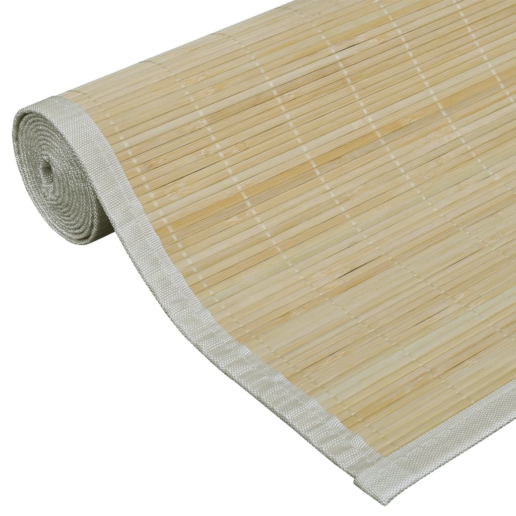 Teppe naturlig bambus rektangulært 150 x 200 cm vidaXL