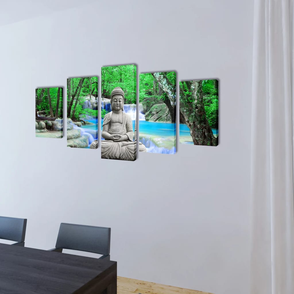 Kanvas Flerdelt Veggdekorasjon Buddha 200 x 100 cm