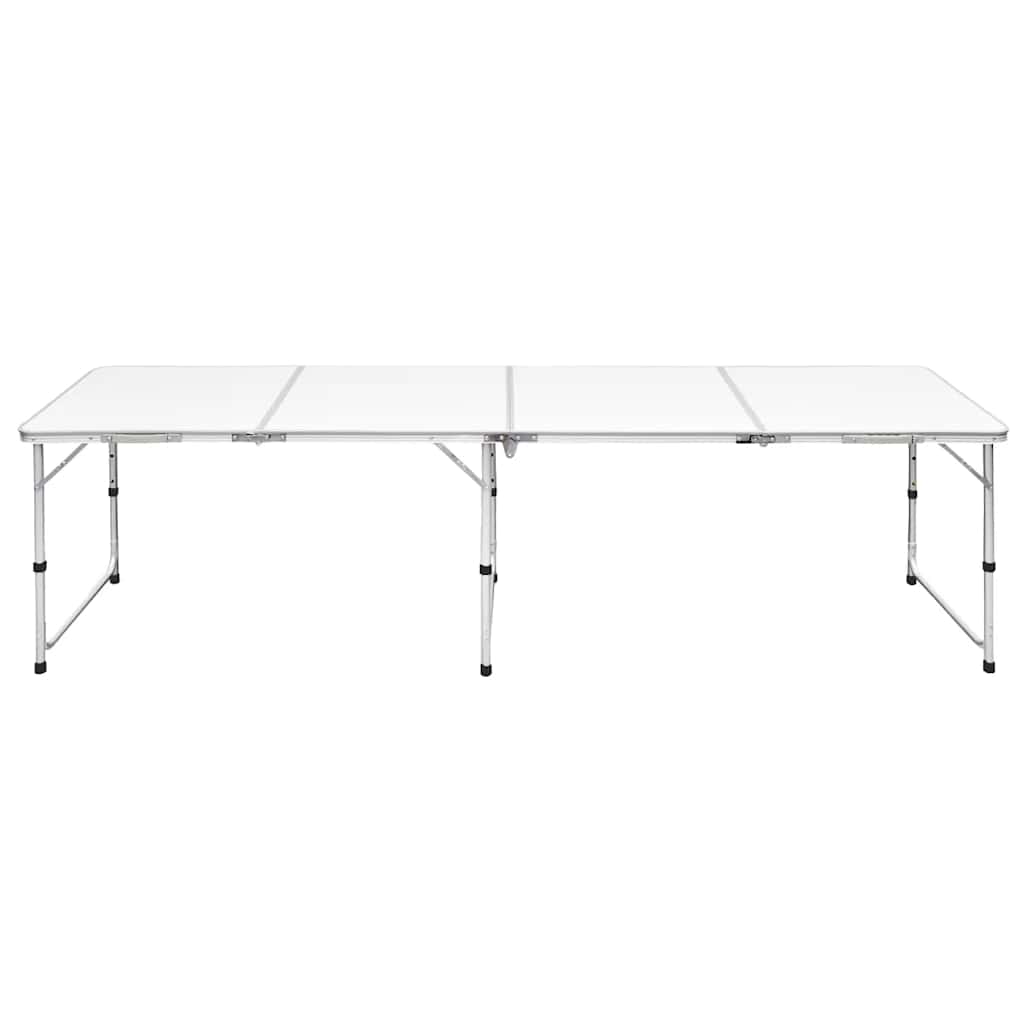 Sammenleggbart campingbord høydejusterbar aluminium 240 x 60 cm vidaXL