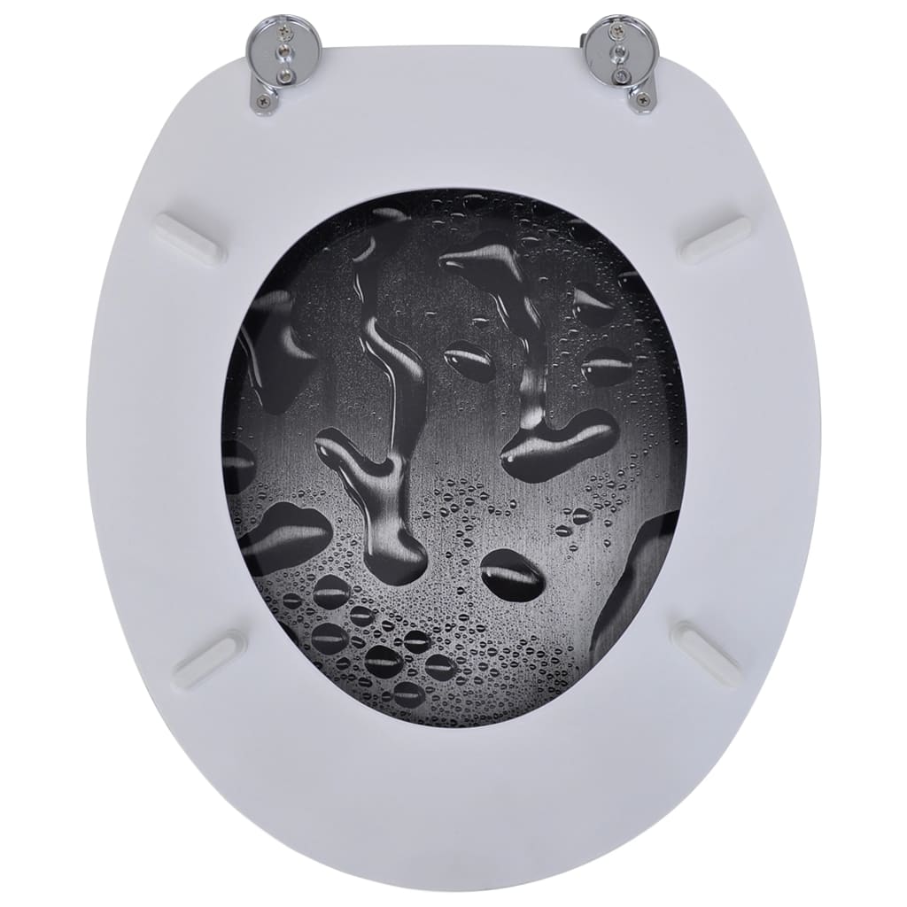 Toalettsete med MDF Lokk Vanndråpe Design