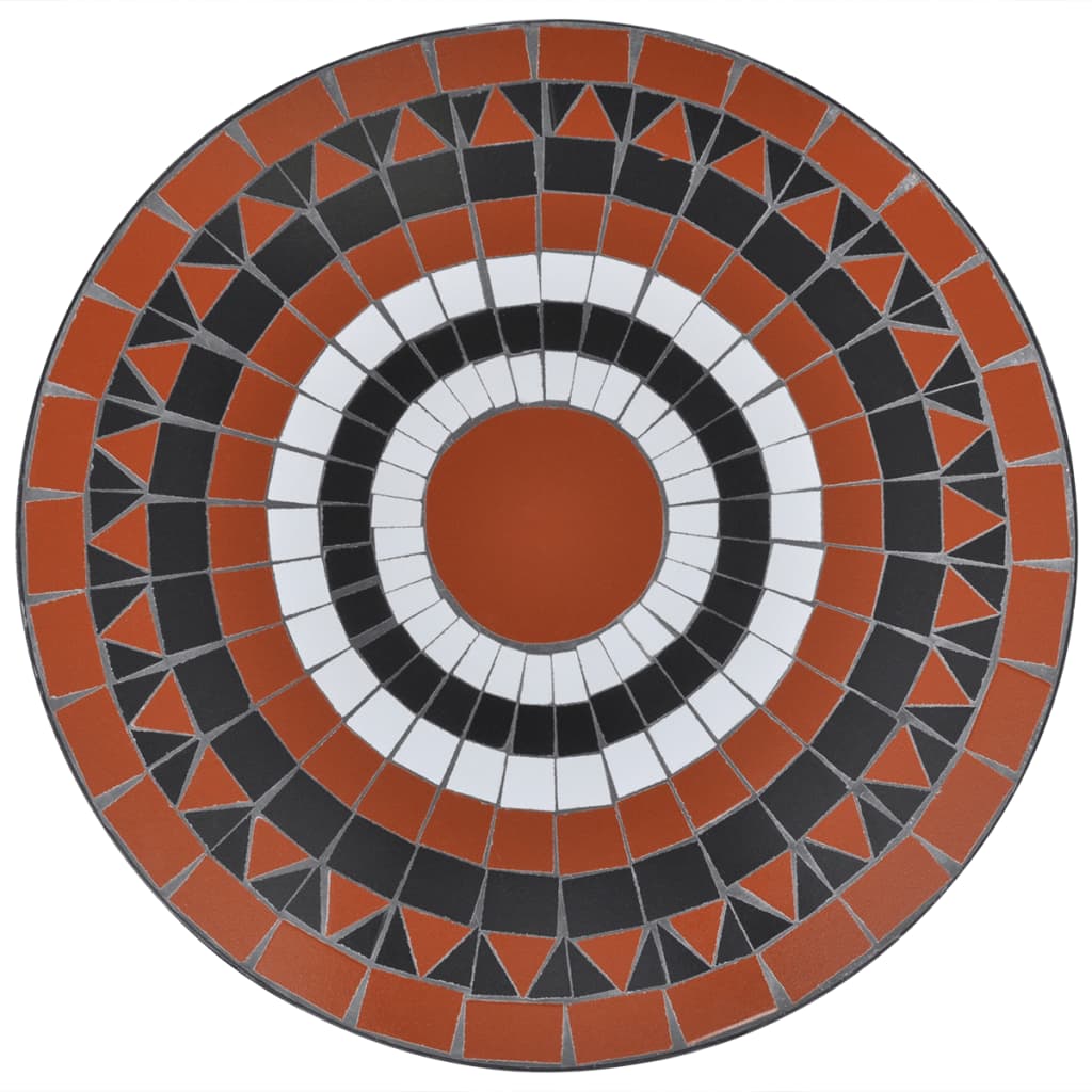 Bistrobord terrakotta og hvitt 60 cm mosaikk