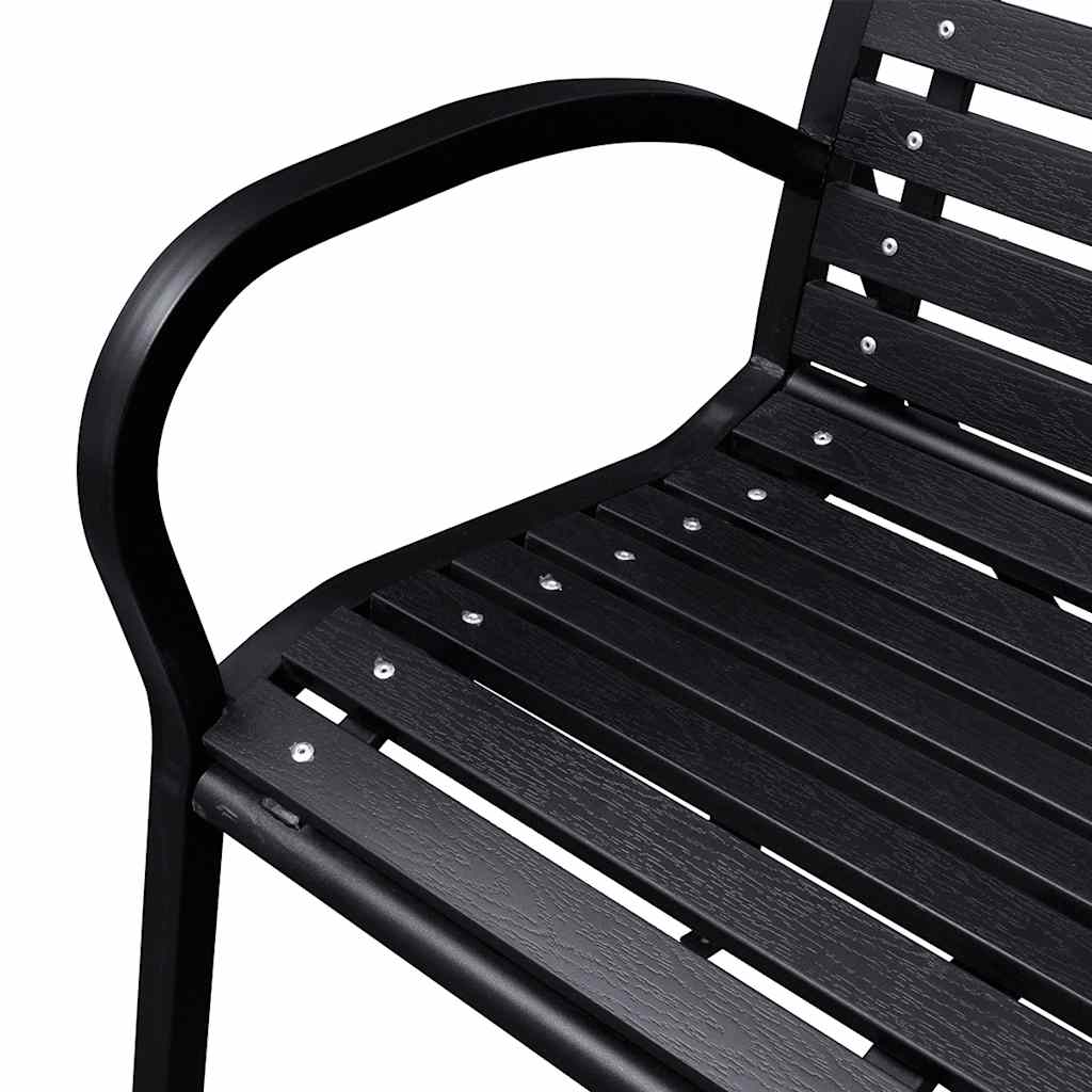 Hagebenk 125 cm stål og WPC svart