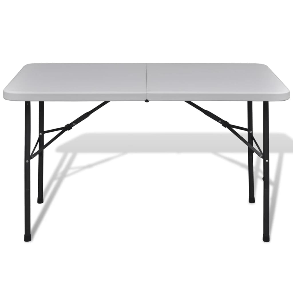 Sammenleggbart hagebord 122 cm HDPE hvit vidaXL
