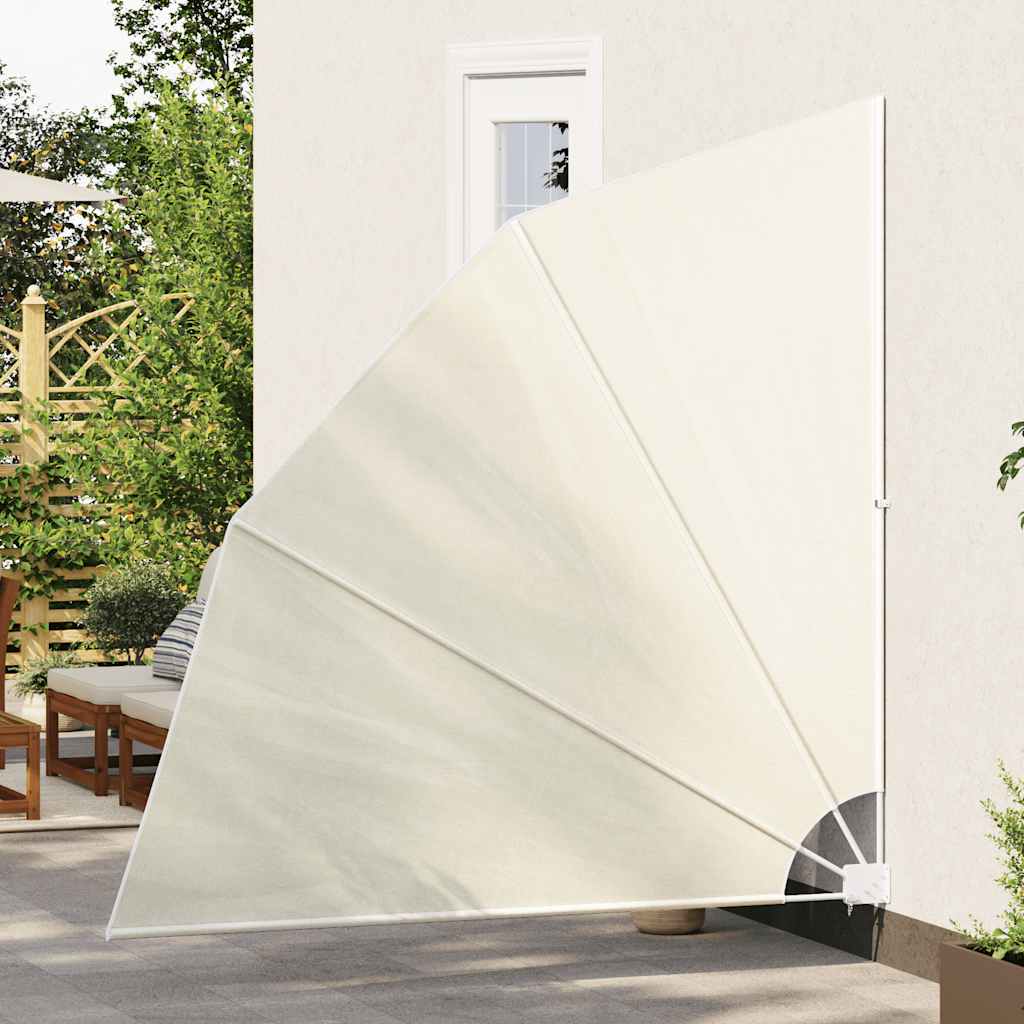Sammenleggbar sidemarkise for balkong krem 210x210 cm