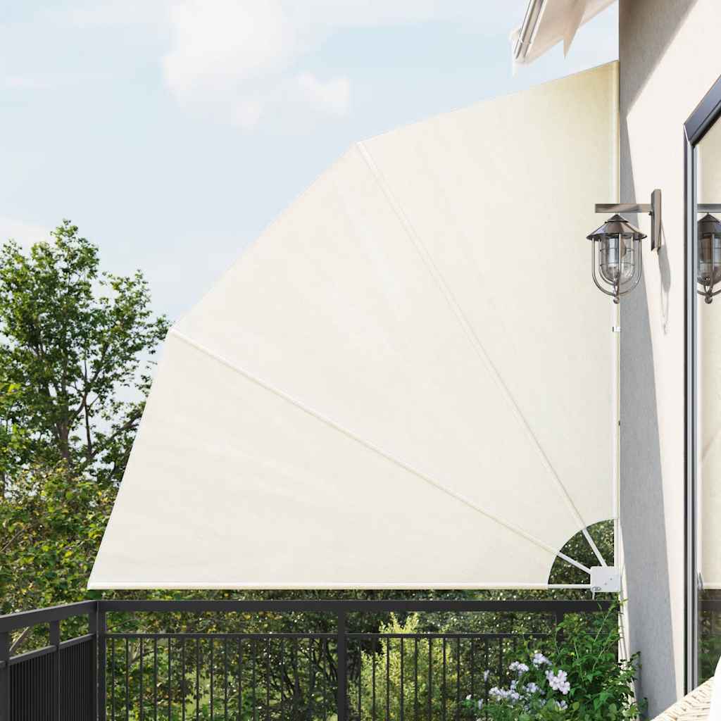 Sammenleggbar sidemarkise for balkong krem 210x210 cm