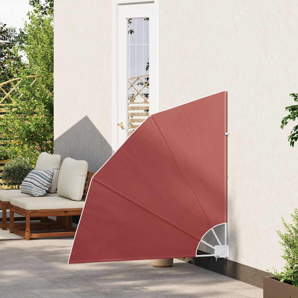 Sammenleggbar sidemarkise for balkong terrakotta 140x140 cm