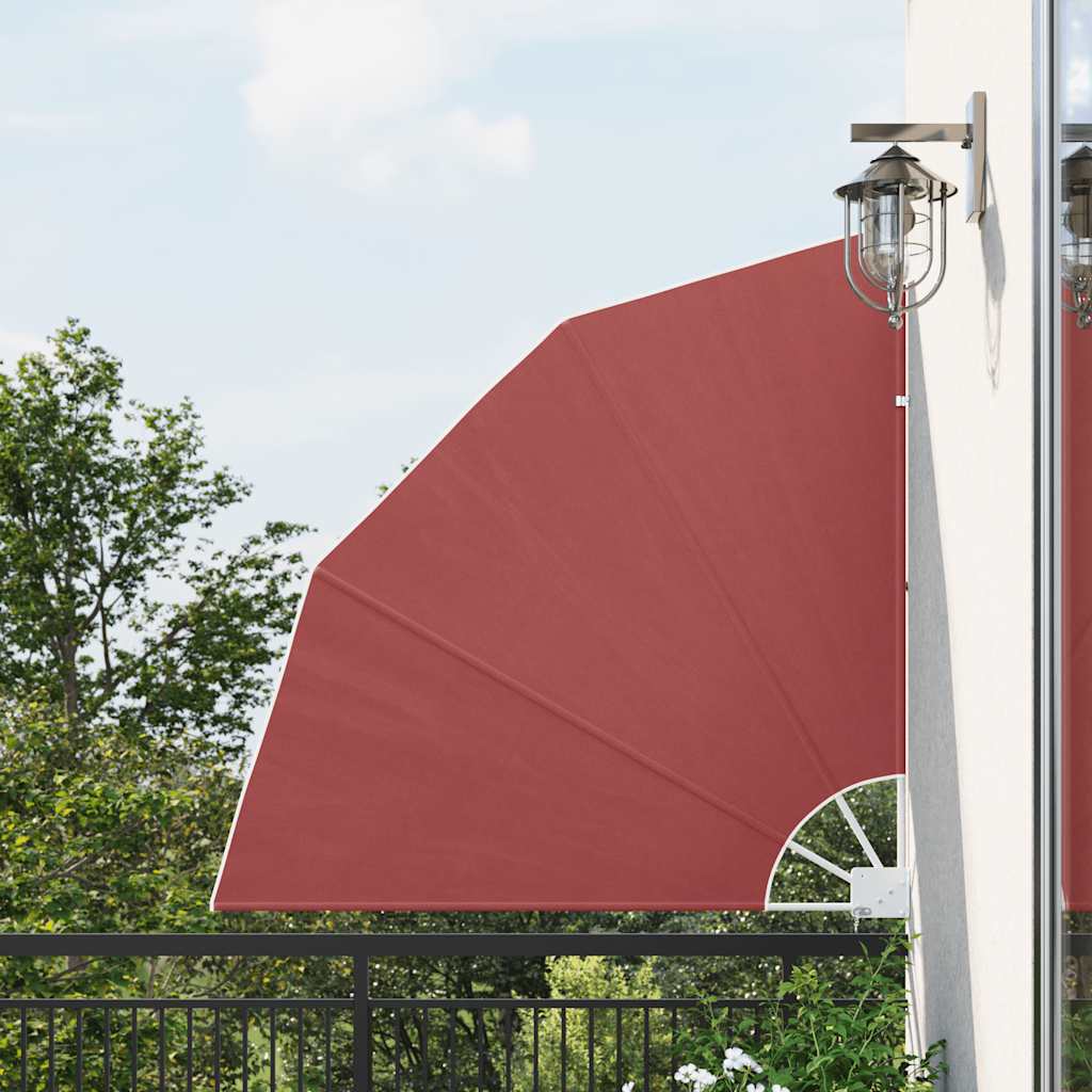 Sammenleggbar sidemarkise for balkong terrakotta 140x140 cm