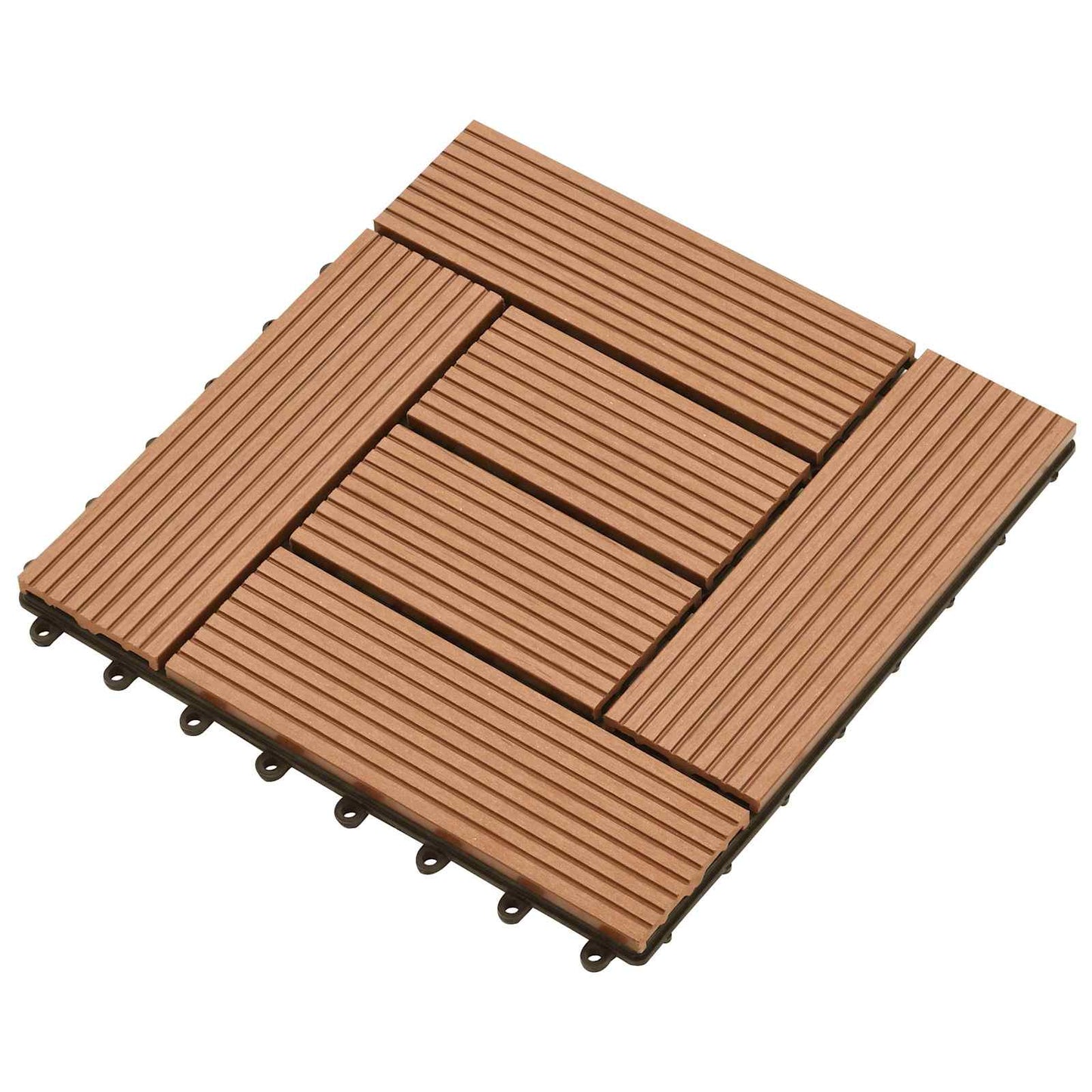 Terrasseflis 11 pcs Brun 30 x 30 cm WPC