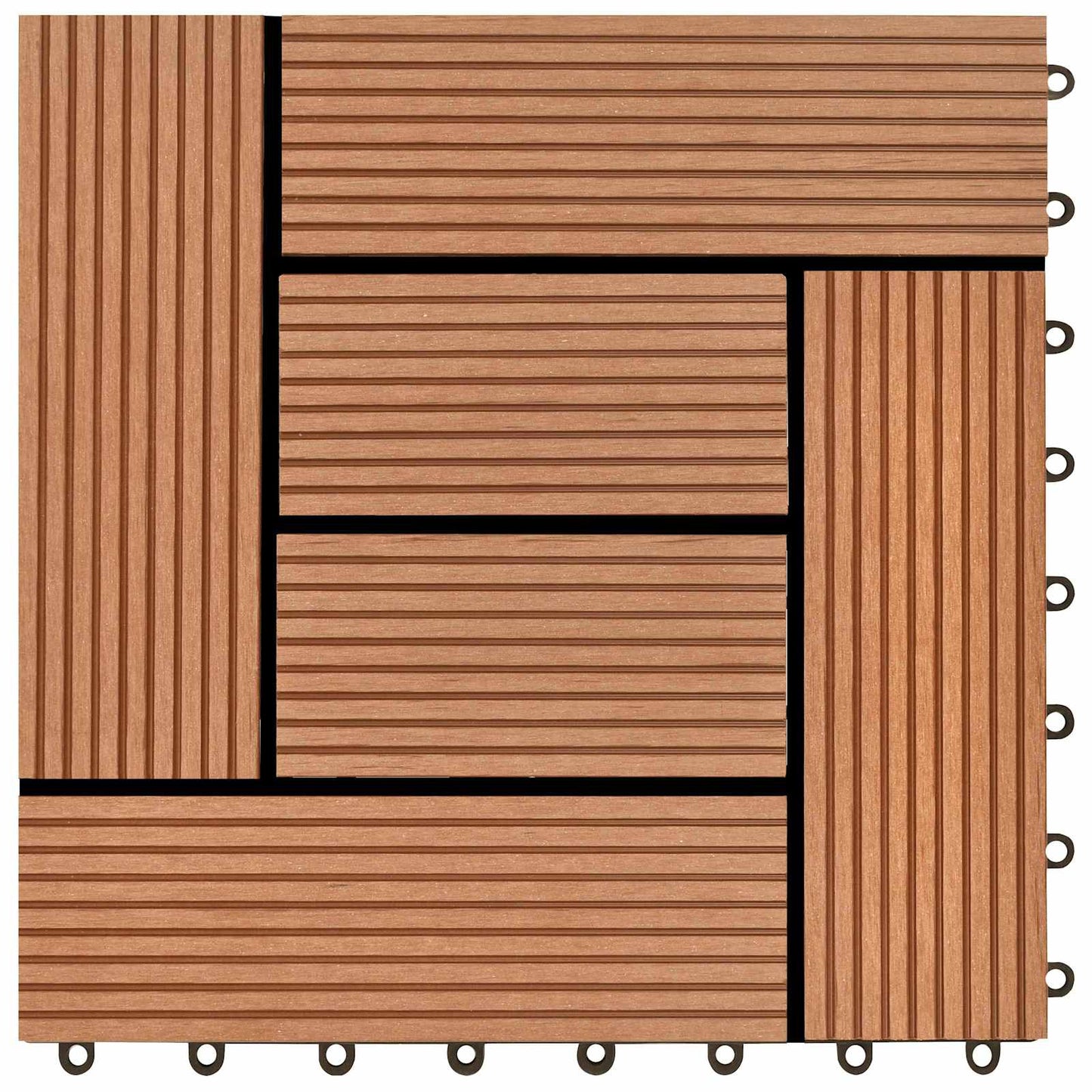 Terrasseflis 11 pcs Brun 30 x 30 cm WPC