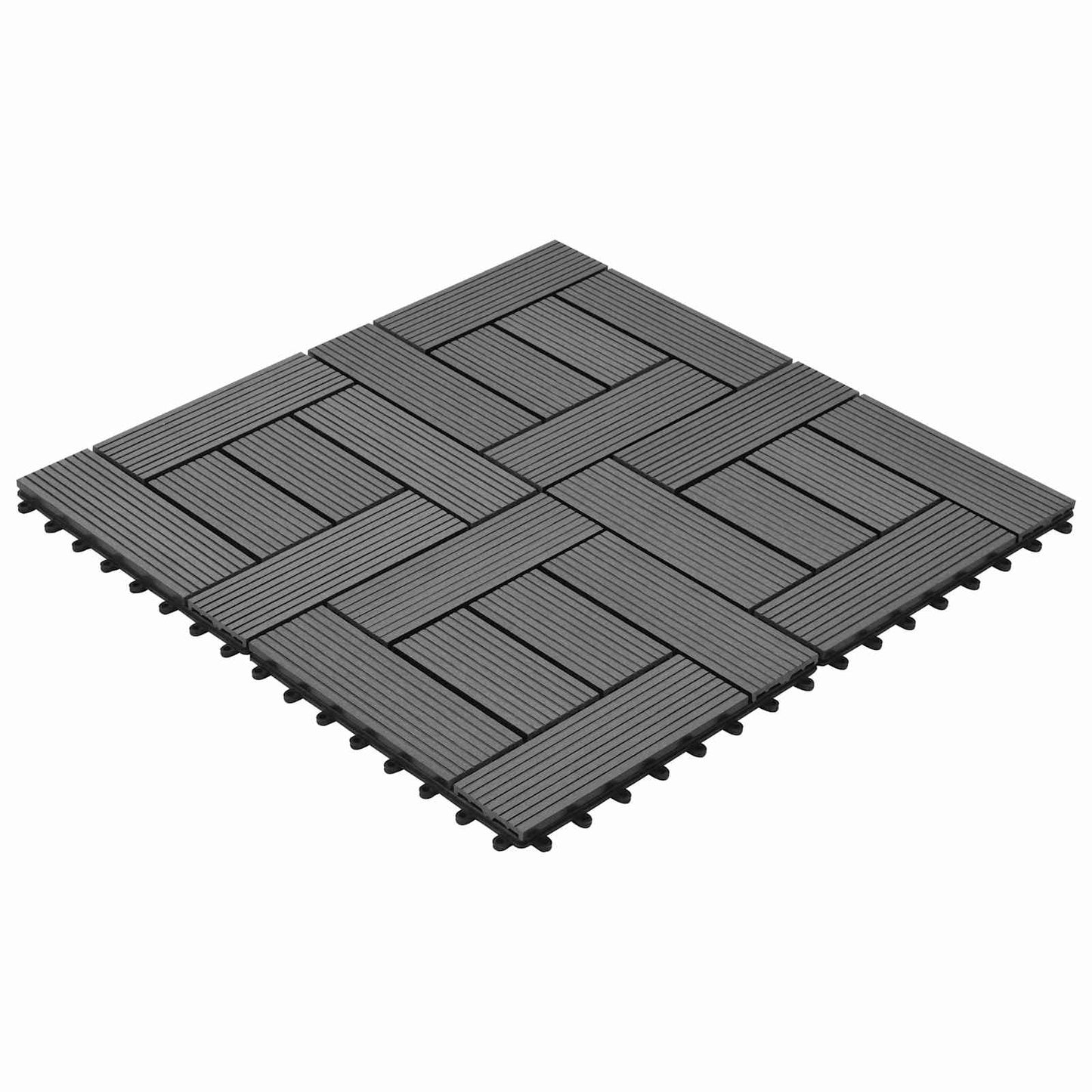 Terrasseflis 11 pcs Grå 30 x 30 cm WPC