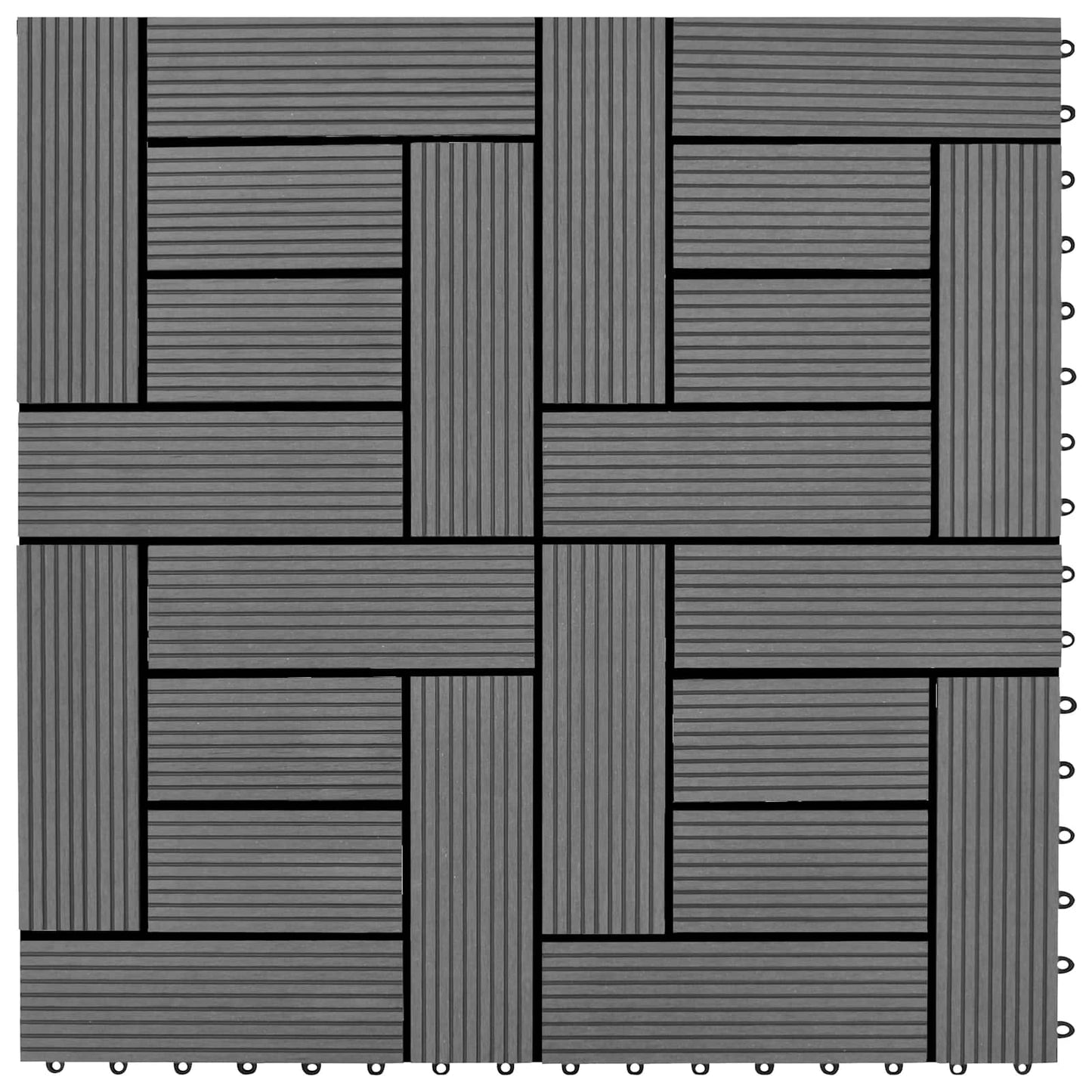 Terrasseflis 11 pcs Grå 30 x 30 cm WPC