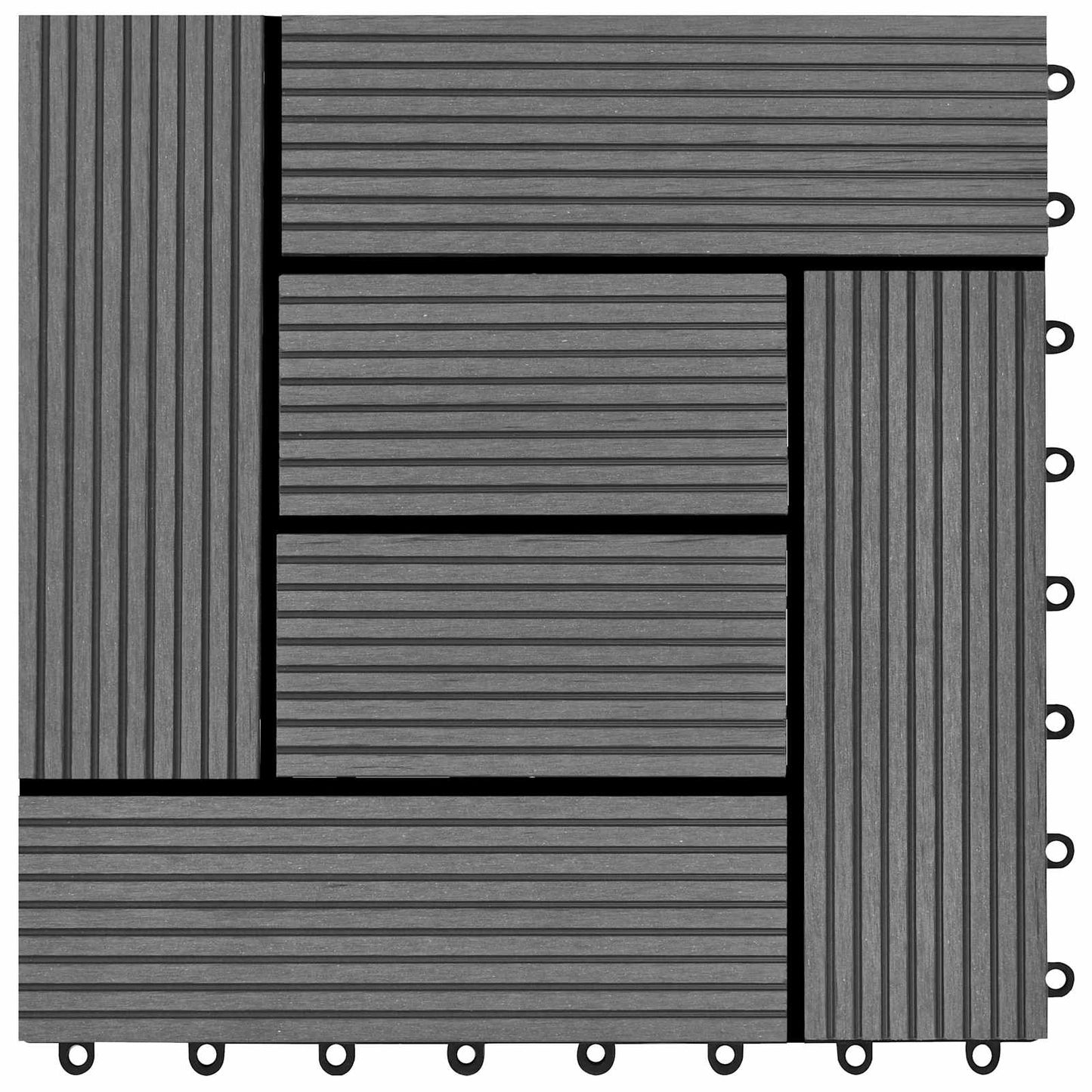 Terrasseflis 11 pcs Grå 30 x 30 cm WPC