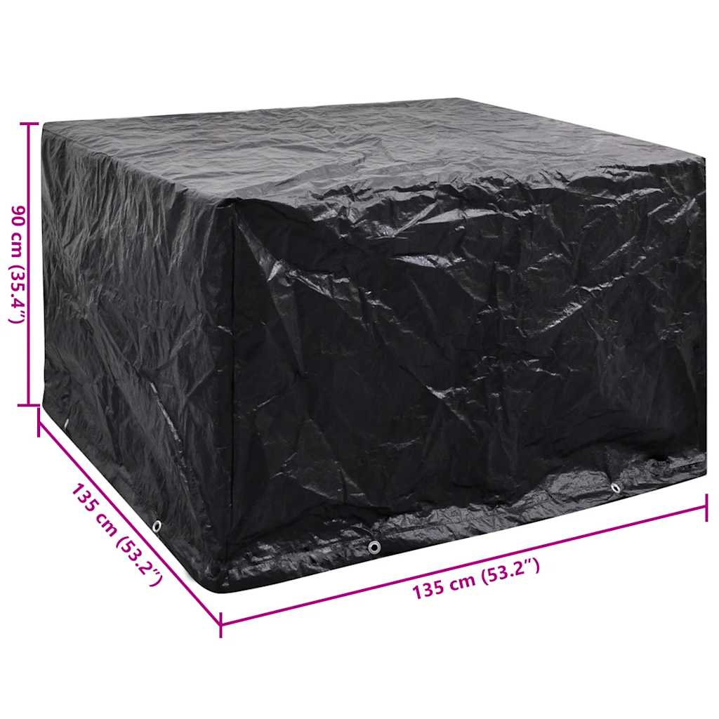 Hagemøbeltrekk med 8 maljer 135x135x90 cm vidaXL