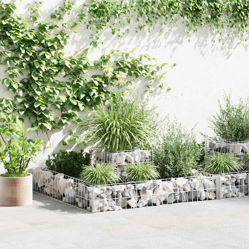 Gabion galvanisert stål 120x120x20 cm vidaXL