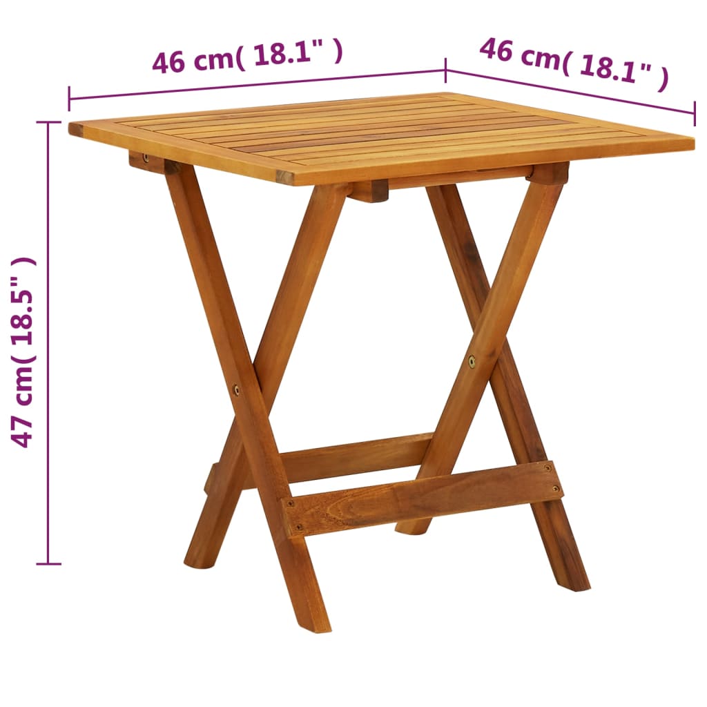 Bistrobord 46x46x47 cm heltre akasie vidaXL