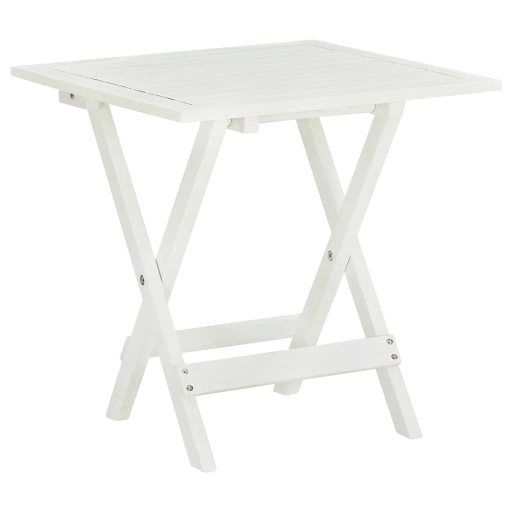Bistrobord hvit 46x46x47 cm heltre akasie vidaXL