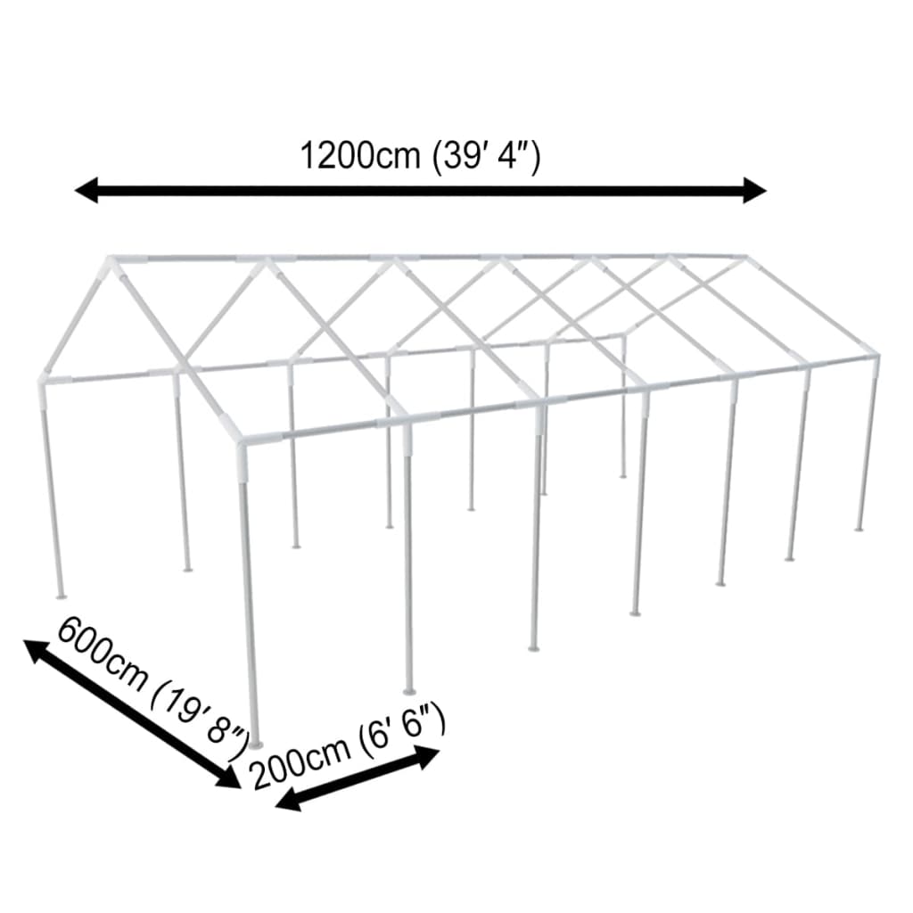 Stålramme til festtelt 12 x 6 m