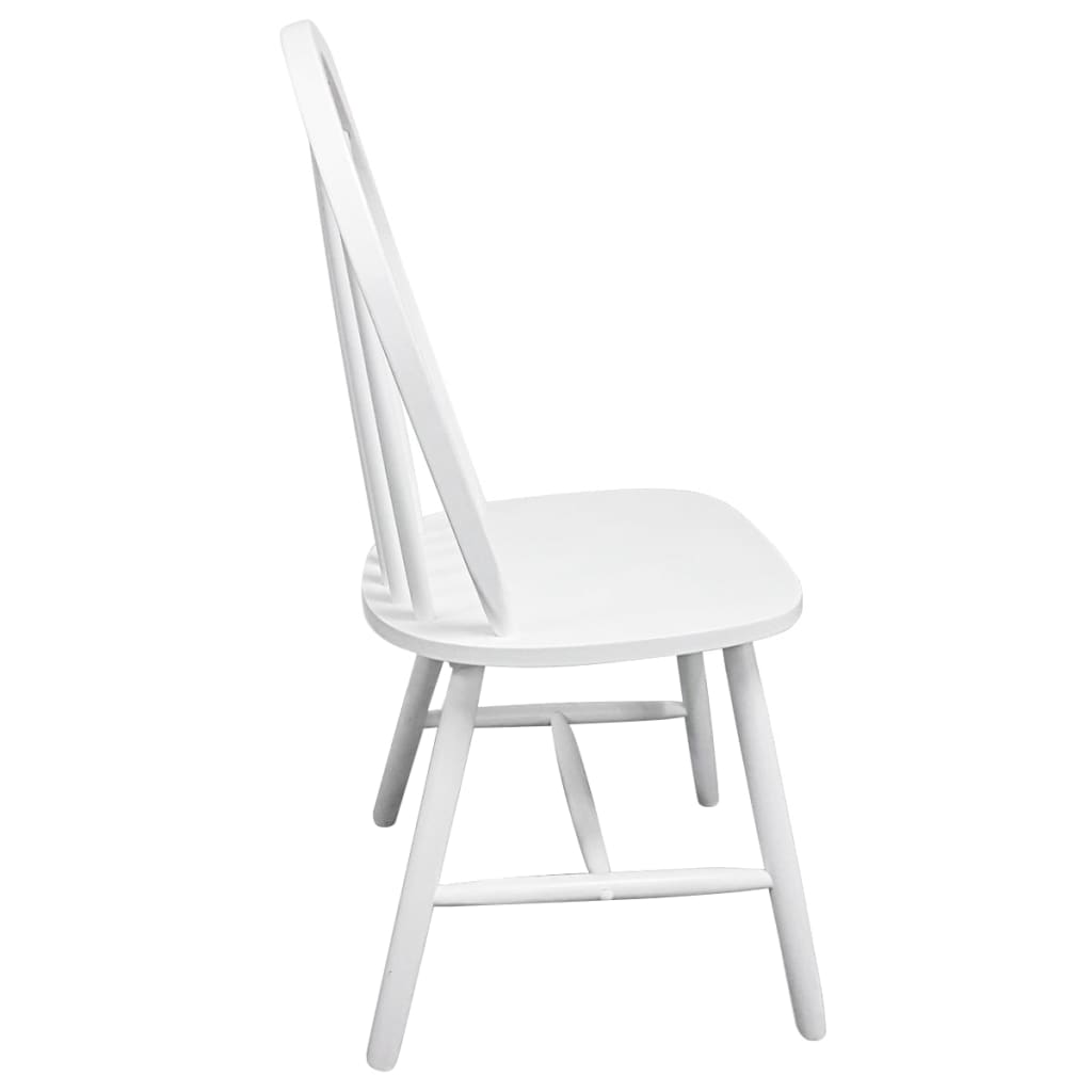 Spisestoler 2 stk hvit heltre gummitre