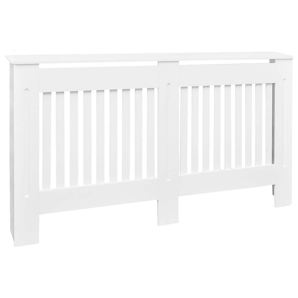 Hvit konstruert tre Radiator benk/bord varmekabinett 152 cm