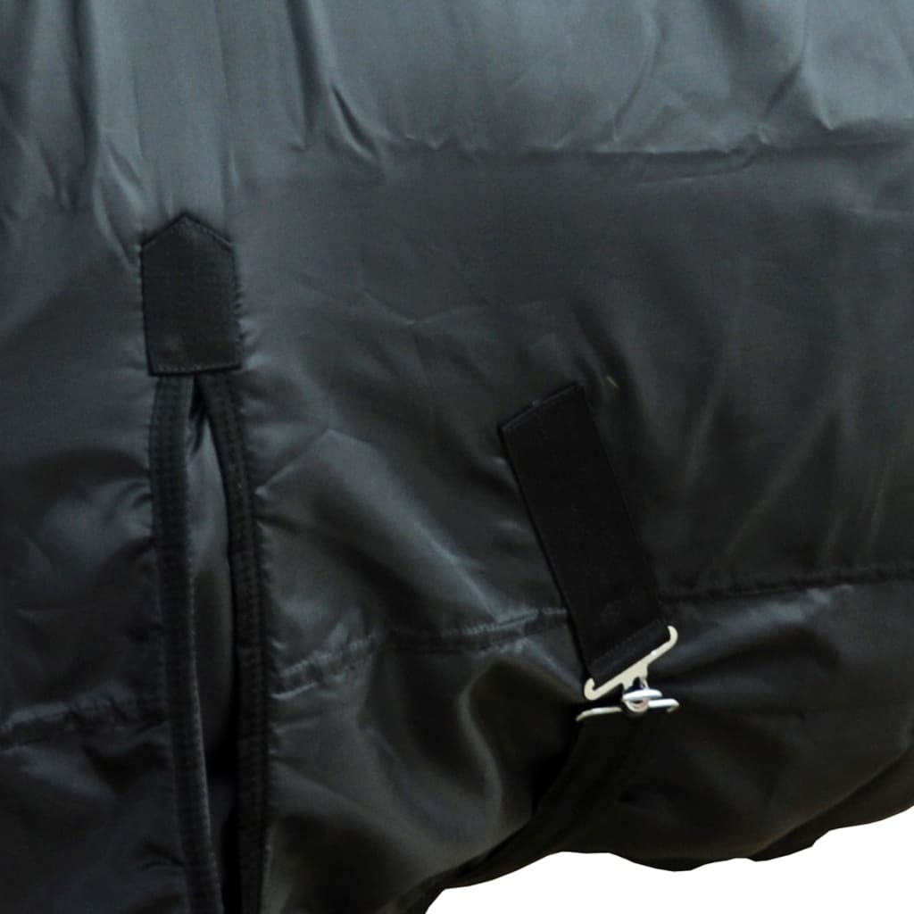 Fleeceteppe med dobbelt lag og gjorder 125 cm, svart