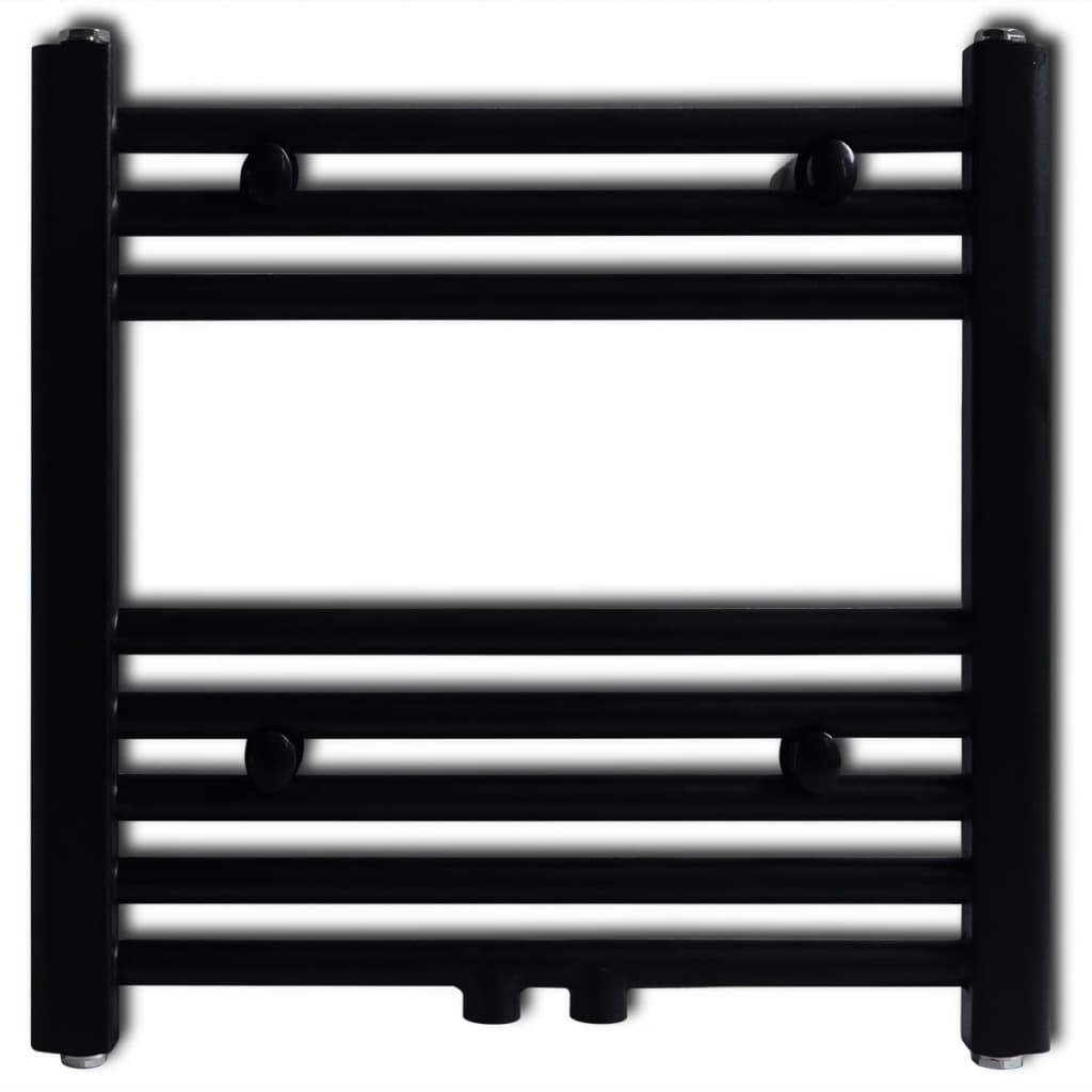 Radiator håndklestativ rett svart 480 x 480 mm