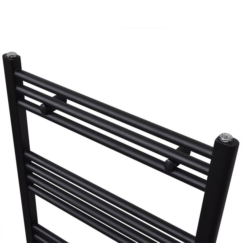 Radiator håndklestativ rett svart 480 x 480 mm