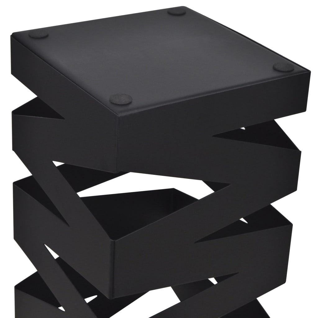 Sort kvadratisk Paraplyholder Stokk i stål 48,5 cm