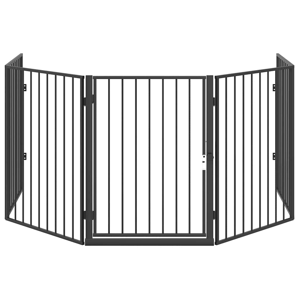 Peisgjerde for kjæledyr Stål Sort