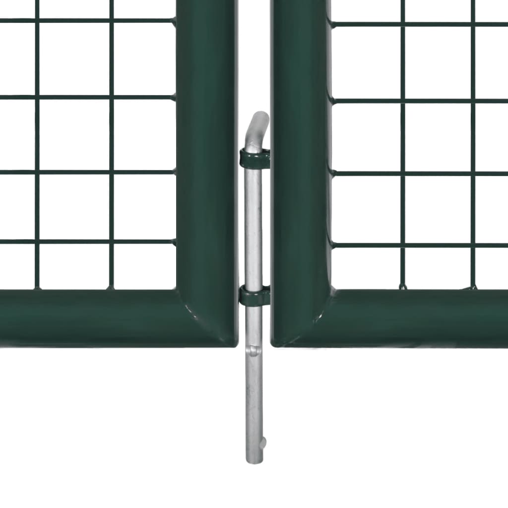Dobbeldørsgjerdeport 300x150 cm pulverlakkert stål