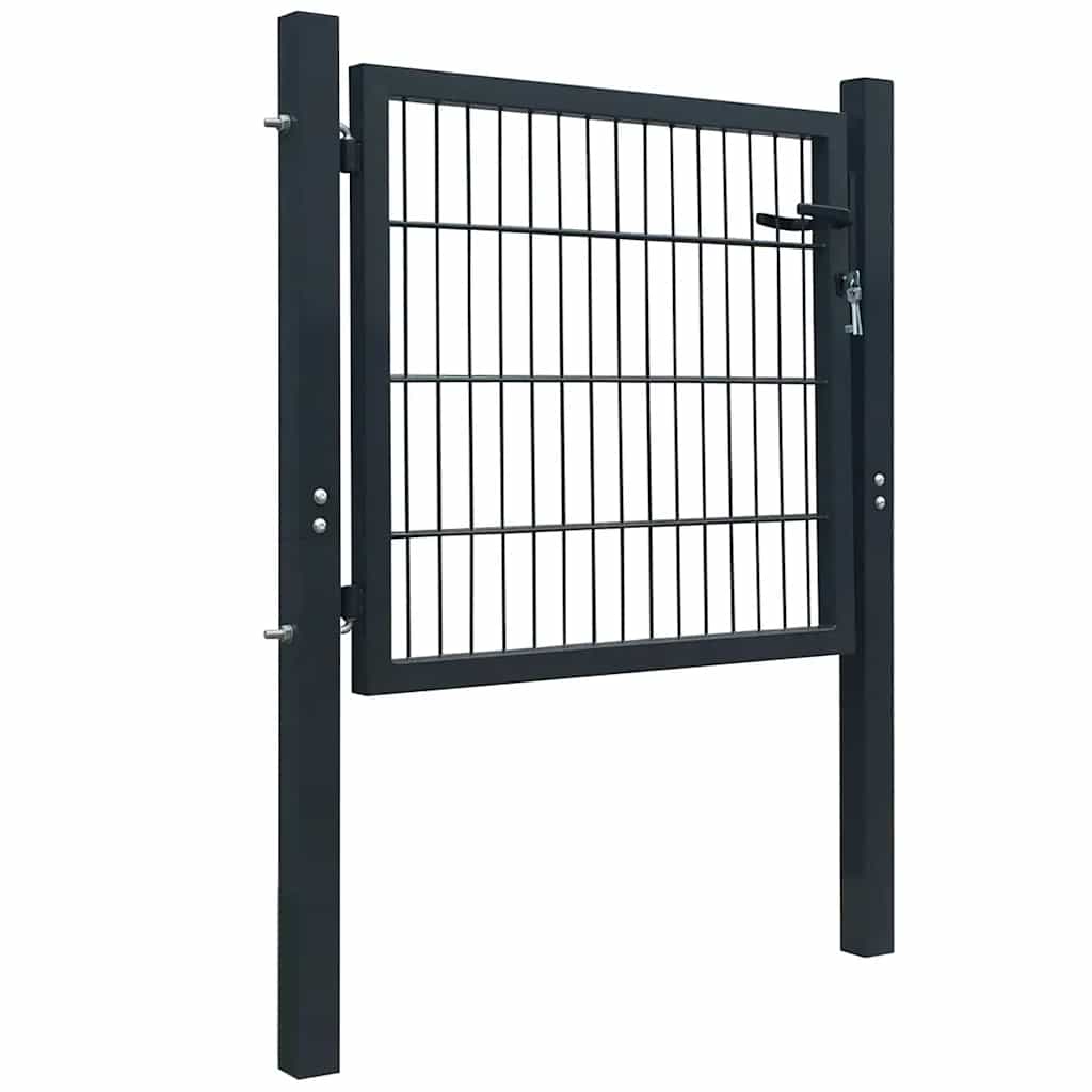 Gjerdeport stål antrasitt 100x100 cm