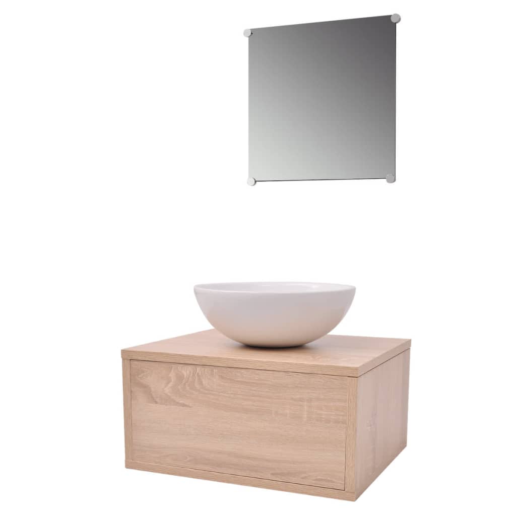 Servant og baderomsmøbler 3 deler beige