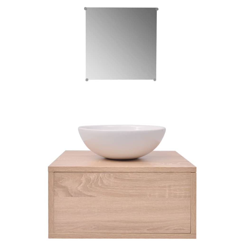 Servant og baderomsmøbler 3 deler beige