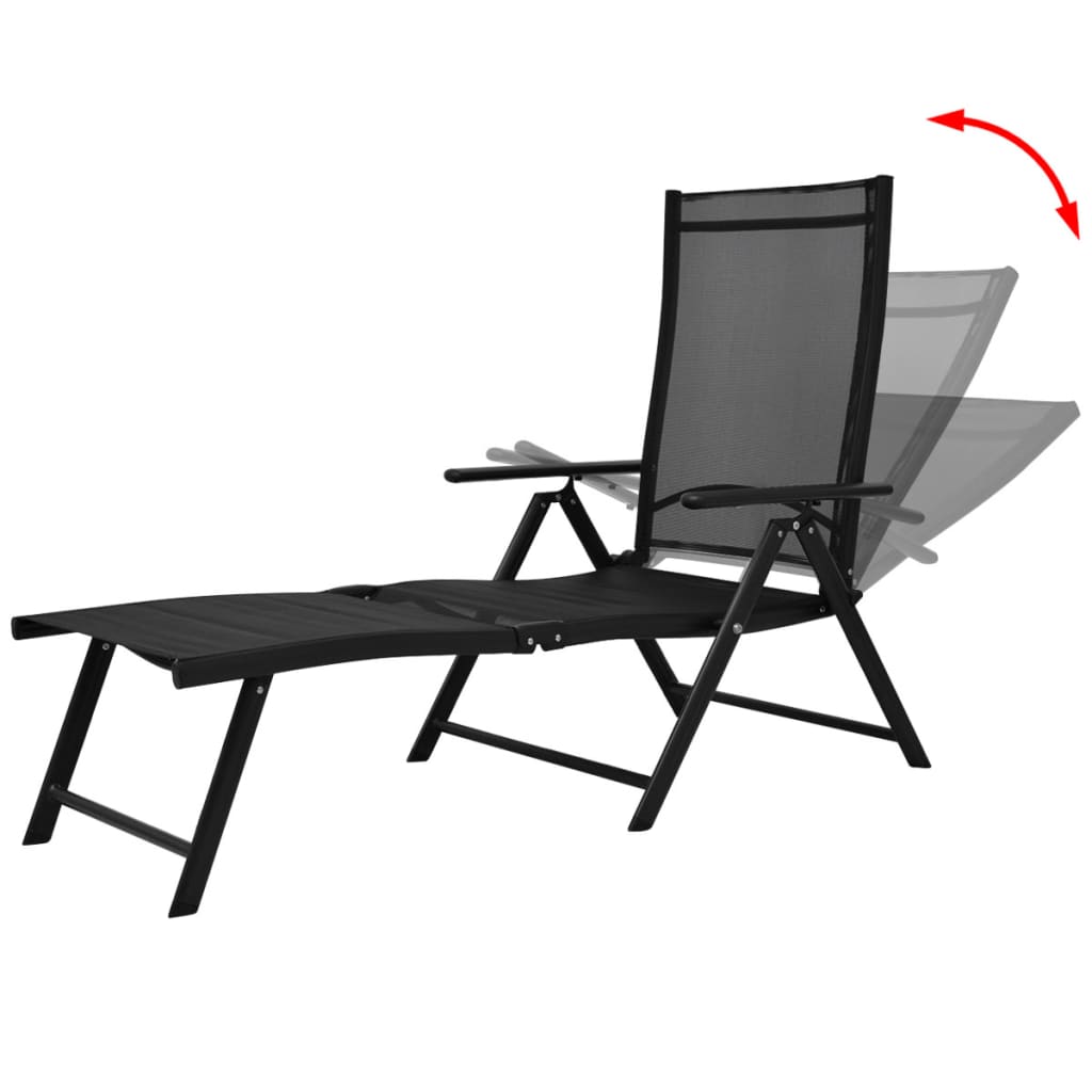 Sammenleggbar solseng aluminium svart