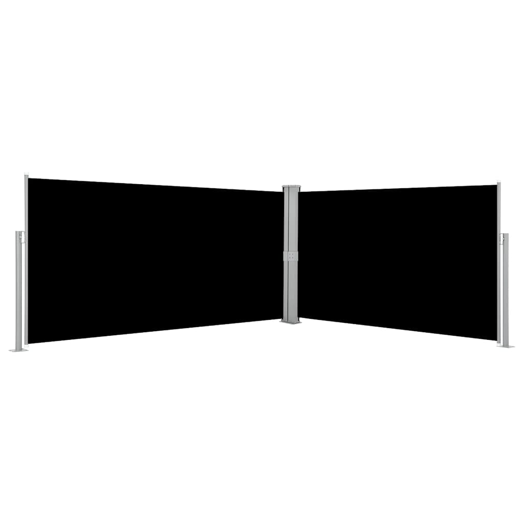 Uttrekkbar sidemarkise svart 160x600 cm vidaXL