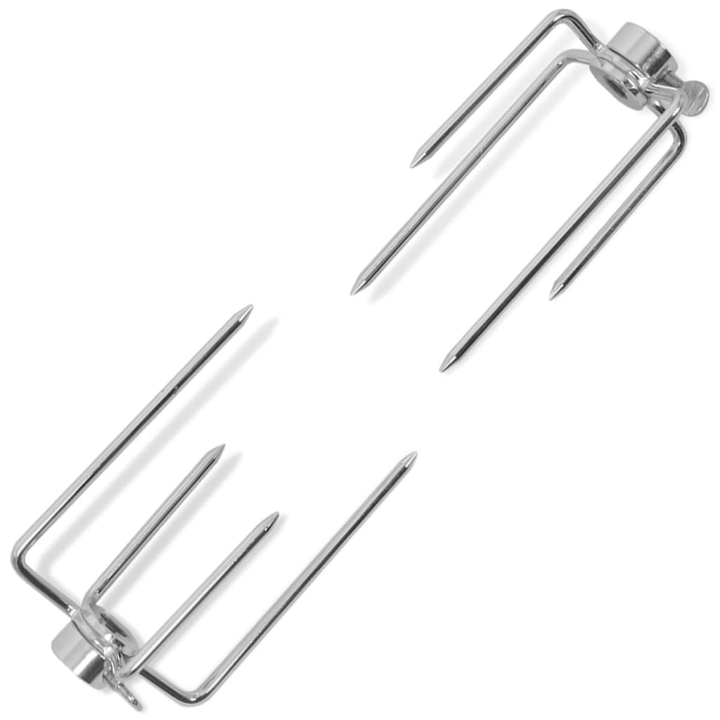 42251 vidaXL BBQ Rotisserie Grillgafler 2 stk Stål vidaXL