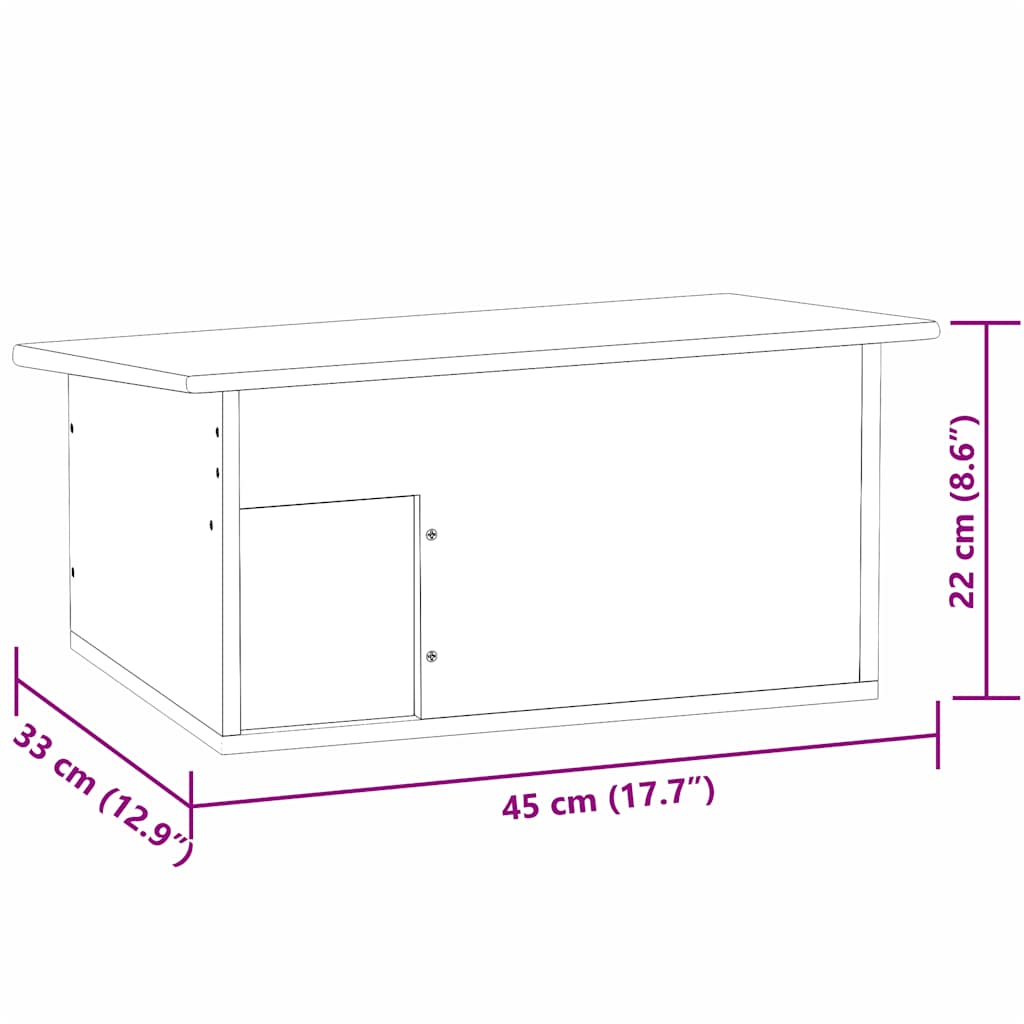 Pinnsvinhus 45x33x22 cm Tre vidaXL