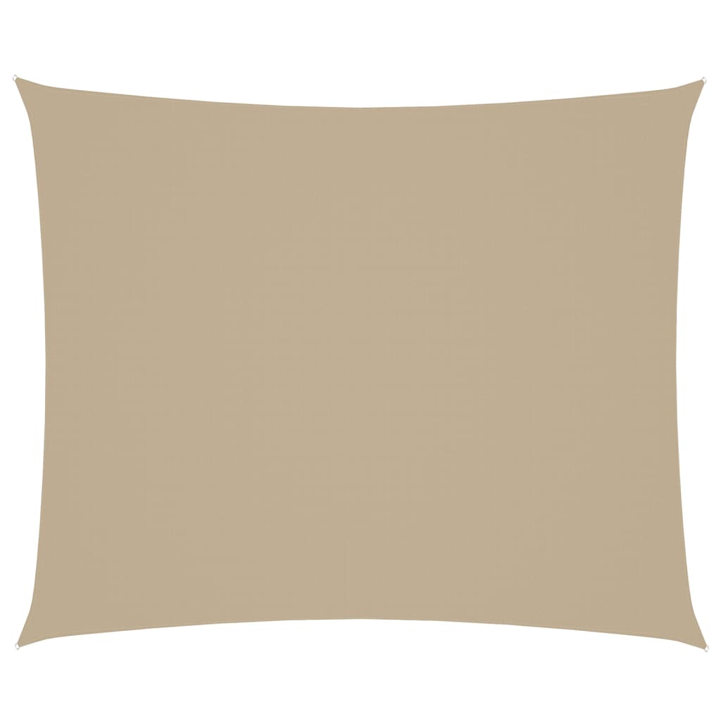 Solseil oxfordstoff rektangulær 4x6 m beige