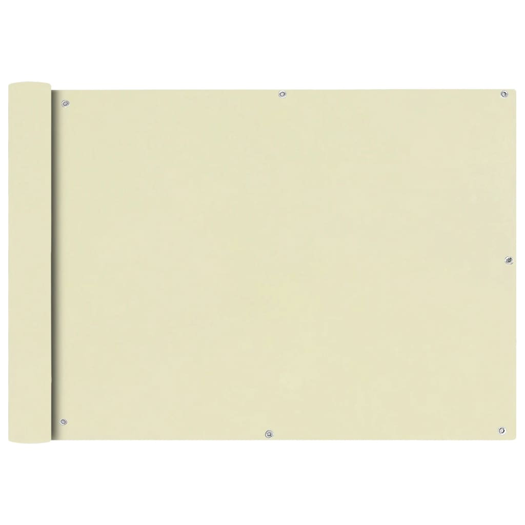 Balkongskjerm Oxfordstoff 75x400 cm Kremhvit